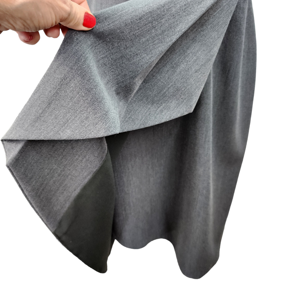 NWT Worthington Dress 10P Petite Gray Sleeveless Knee-Length Faux Wrap Career Ch - Picture 7 of 16